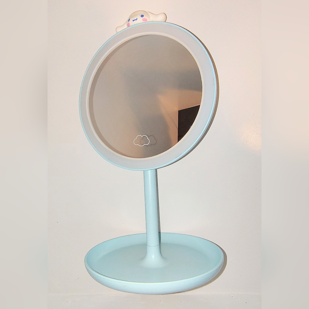Light Blue Vanity Mirror with Tray